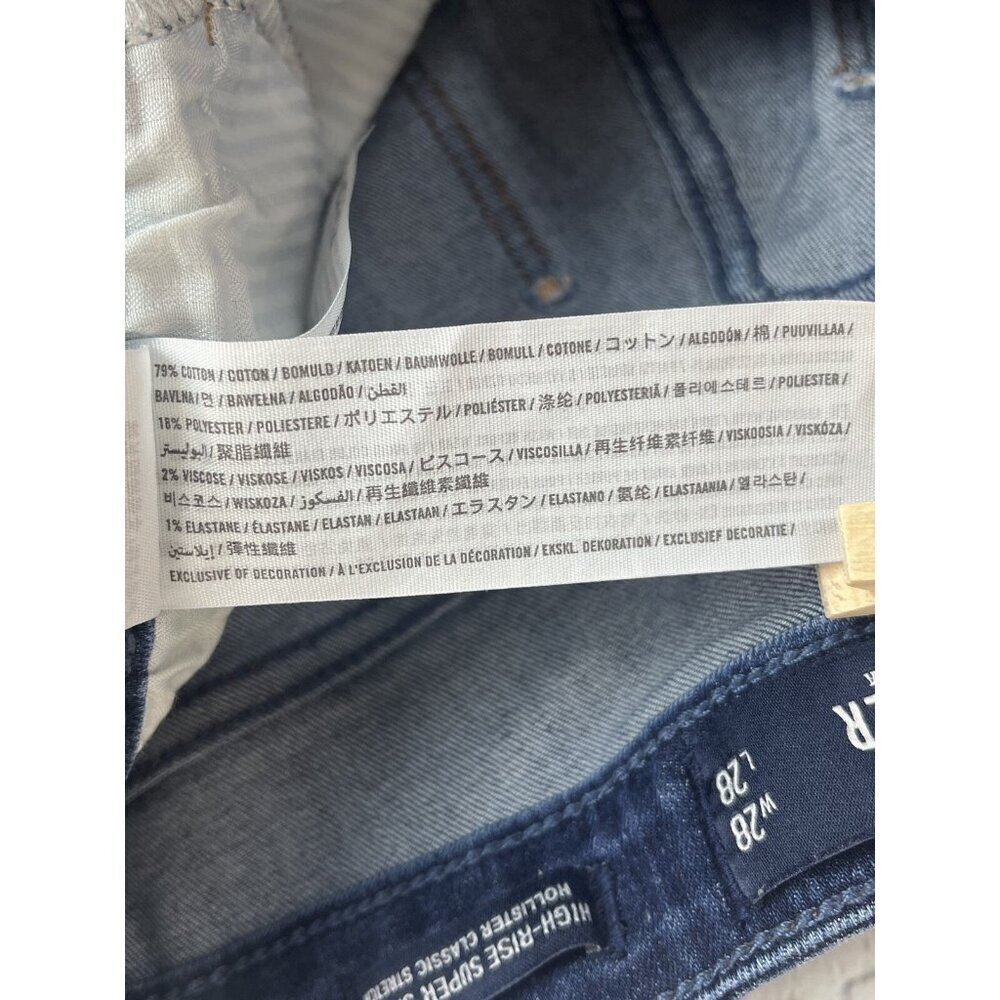Hollister Jeans Women's 7S W28 L28 Blue High Rise Super skinny Deconstructed - Picture 11 of 12